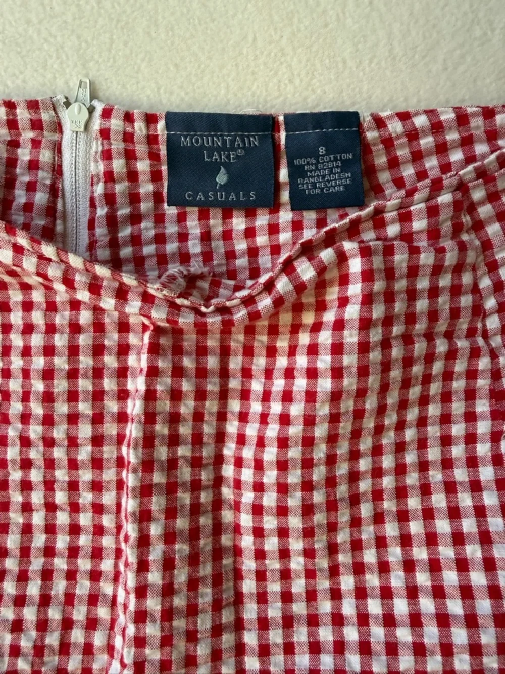 Vintage Red Gingham Mini Skirt with Star Embroidery 8 - Picture 3 of 5